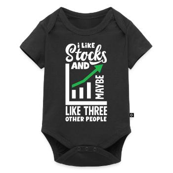 I Like Stocks And Maybe Three Other People - Baby Premium Kurzarmbody - Schwarz - Vorne