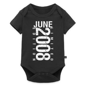 Juni 2008 Juni Geburtstagsgeschenk Juni 2008 - Baby Premium Kurzarmbody - Schwarz - Vorne