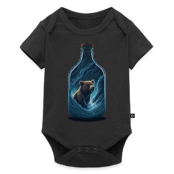 Bär - Baby Premium Kurzarmbody - Schwarz - Vorne