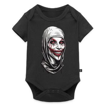 Creepy nun horror and disgust on Halloween - Baby Premium short-sleeve bodysuit - black - Front