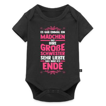 Geschwister Schwestern Schwester - Baby Premium Kurzarmbody - Schwarz - Vorne