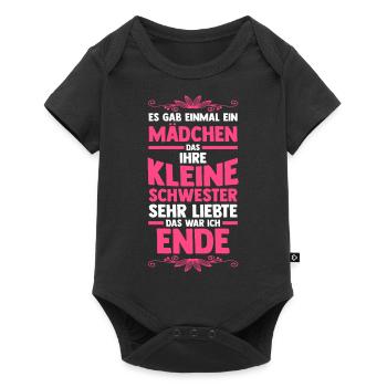 Geschwister Schwestern Schwester - Baby Premium Kurzarmbody - Schwarz - Vorne