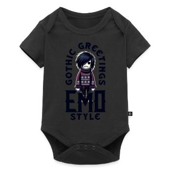 Salutations gothiques dans l’esthétique emocore de style emo - Body à manches courtes Premium Bébé - noir - Devant
