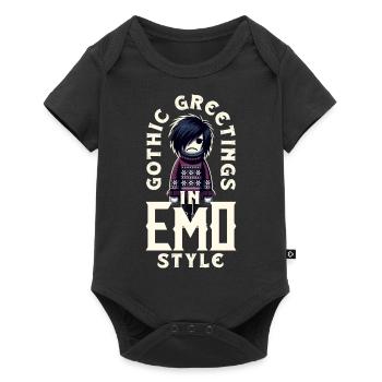 Salutations gothiques dans l’esthétique emocore de style emo - Body à manches courtes Premium Bébé - noir - Devant