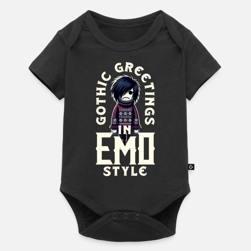 Salutations gothiques dans l’esthétique emocore de style emo - Body à manches courtes Premium Bébé - noir