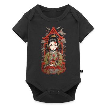 Oni Demon Streetwear Japan Art Style Retro Design - Baby Premium short-sleeve bodysuit - black - Front