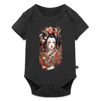 Geisha Popart Streetwear Retro Japan Art Style - Baby Premium short-sleeve bodysuit - black - Front