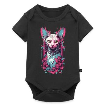 Düstere Gothic Sphynx Katze Pastel Goth Design - Baby Premium Kurzarmbody - Schwarz - Vorne