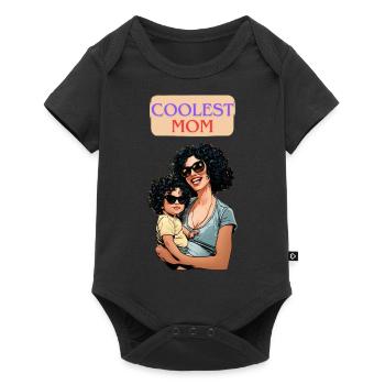COOLEST MOM MUM cool mutter mama - Baby Premium Kurzarmbody - Schwarz - Vorne