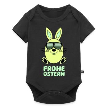 Joyeux lapin de Pâques - Body à manches courtes Premium Bébé - noir - Devant