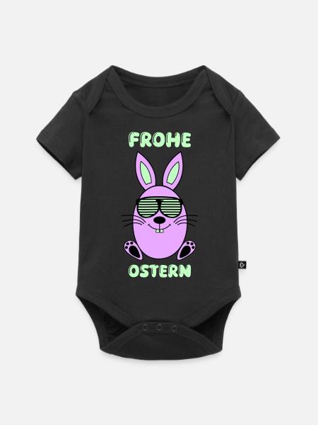 frohe ostern hase - Baby Premium Kurzarmbody - Schwarz