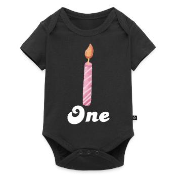 1e anniversaire bougie - Body à manches courtes Premium Bébé - noir - Devant