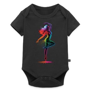 Danseuse colorée sur la pointe des pieds - Body à manches courtes Premium Bébé - noir - Devant