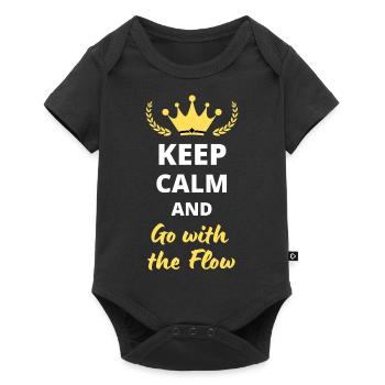 “Keep Calm and Go with the Flow” - Détente - Body à manches courtes Premium Bébé - noir - Devant