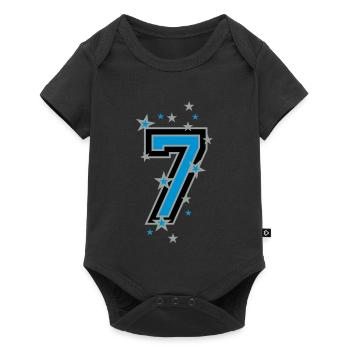 Le nombre sept, et les étoiles 7 - Body à manches courtes Premium Bébé - noir - Devant