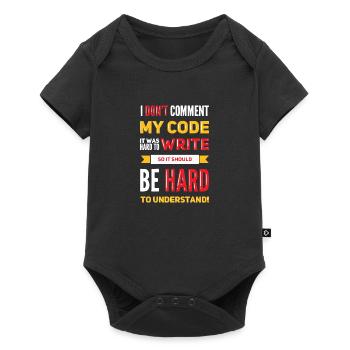 I Don't Comment My Code - Baby Premium Kurzarmbody - Schwarz - Vorne