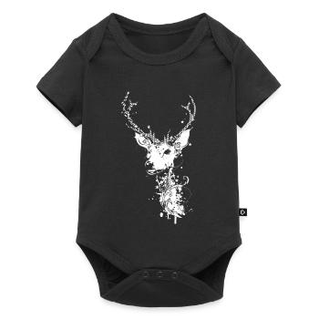 A white deer head - Baby Premium short-sleeve bodysuit - black - Front