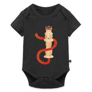 corde tricotée enchanteresse avec cordon à tricoter - Body à manches courtes Premium Bébé - noir - Devant