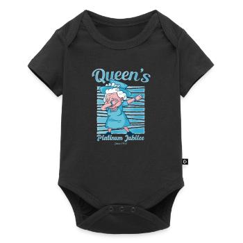 British Queen Dabbing Monarchy Platinum Jubilee - Baby Premium short-sleeve bodysuit - black - Front