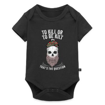 Schottischer Kilt Tracht - Schottenrock Schottland - Baby Premium Kurzarmbody - Schwarz - Vorne