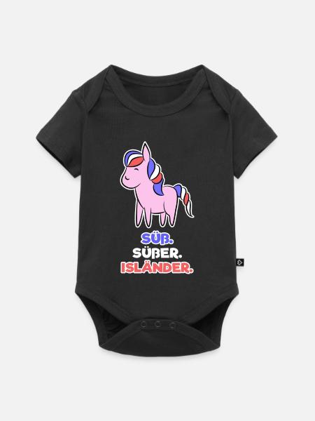 Islandpferde Pony Islandponys Haflinger Statement - Baby Premium Kurzarmbody - Schwarz
