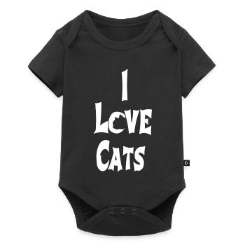 I Love Cats, verschenken, halter - Baby Premium Kurzarmbody - Schwarz - Vorne