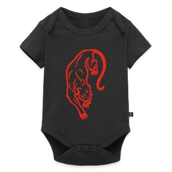 Red Panther Silhouette - Baby Premium Kurzarmbody - Schwarz - Vorne