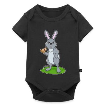 Bunny Pizza - Baby Premium short-sleeve bodysuit - black - Front
