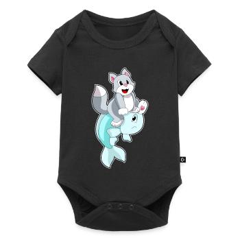 Cat Fish - Baby Premium short-sleeve bodysuit - black - Front