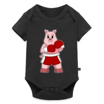 Pig Boxer Gants de boxe Boxe - Body à manches courtes Premium Bébé - noir - Devant