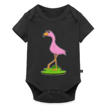Flamingo Sunglasses - Baby Premium short-sleeve bodysuit - black - Front