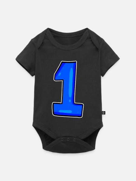 1 blau - Baby Premium Kurzarmbody - Schwarz