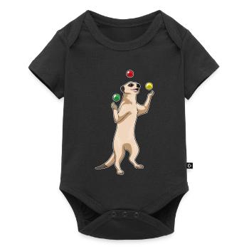 Meerkat juggler juggling - Baby Premium short-sleeve bodysuit - black - Front