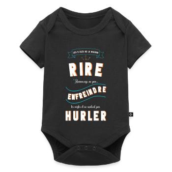 Les 3 clés de la maison : RIRE ENFREINDRE HURLER - Body à manches courtes Premium Bébé - noir - Devant