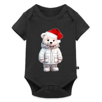 Noël de l’ours - Body à manches courtes Premium Bébé - noir - Devant