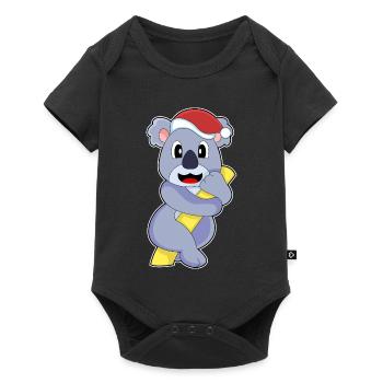 Chapeau de Père Noël Koala - Body à manches courtes Premium Bébé - noir - Devant