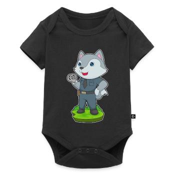 Loup Policier Menottes Police - Body à manches courtes Premium Bébé - noir - Devant