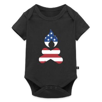 Camper Us Flag Camping - Baby Premium short-sleeve bodysuit - black - Front