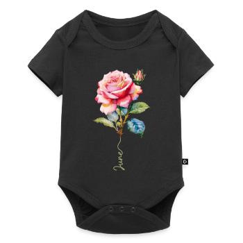 Painted Pink with Vibrant Details - Baby Premium short-sleeve bodysuit - black - Front