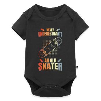 Never underestimate an old skater - Baby Premium short-sleeve bodysuit - black - Front