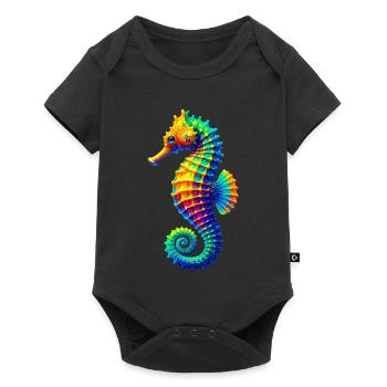 Seepferdchen - Baby Premium Kurzarmbody - Schwarz - Vorne