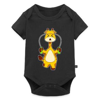 Giraffe Jumping Rope Skipping Rope Fitness - Baby Premium short-sleeve bodysuit - black - Front