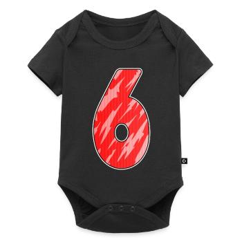 Number 6 Pattern Red - Baby Premium short-sleeve bodysuit - black - Front