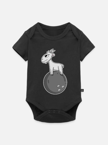 Ziege Bowling - Baby Premium Kurzarmbody - Schwarz