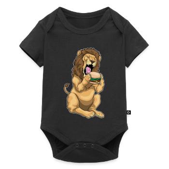 Lion Cheeseburger - Body à manches courtes Premium Bébé - noir - Devant
