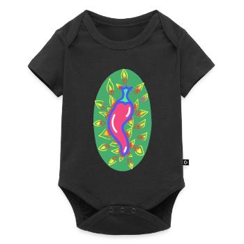 Fiery chili pepper - Baby Premium short-sleeve bodysuit - black - Front