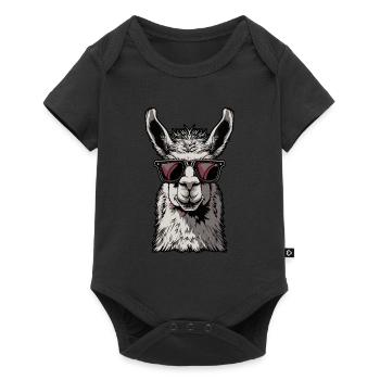 Funny Llama Alpaca - Baby Premium short-sleeve bodysuit - black - Front