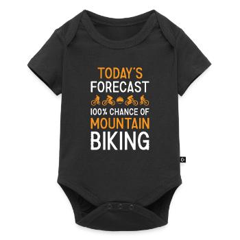 Biker Today's Forecast Mountain Biking - Baby Premium short-sleeve bodysuit - black - Front