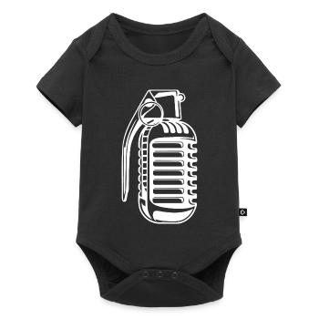 Illustration de musique de microphone vintage - Body à manches courtes Premium Bébé - noir - Devant