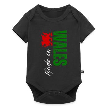 Made in Wales, vertical design - Baby Premium short-sleeve bodysuit - black - Front